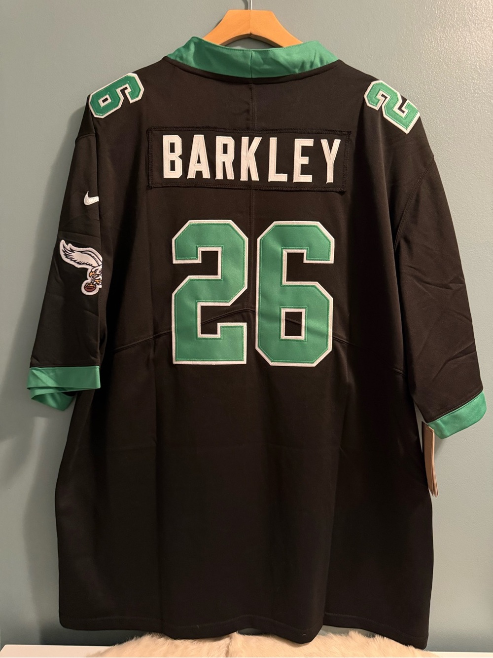 Nike NFL Philadelphia Eagles Saquon Barkley #26 Super Bowl Patch Jersey